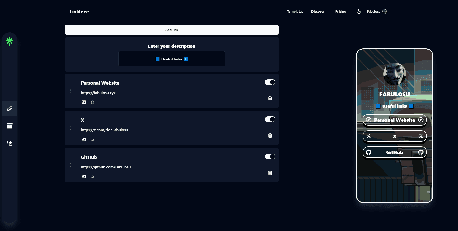 Linktr.ee Clone screenshot 3